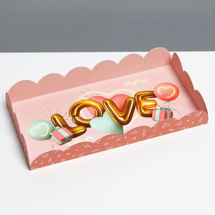 Коробка для печенья, кондитерская упаковка с PVC крышкой, «Воздушная любовь», 10.5 х 21 х 3 см Коробка для печенья, кондитерская упаковка с PVC крышкой, «Воздушная любовь», 10.5 х 21 х 3 см