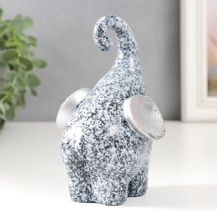 Сувенир полистоун Сувенир полистоун "Каменный слонёнок с серебристыми ушами" 8х9,5х13 см