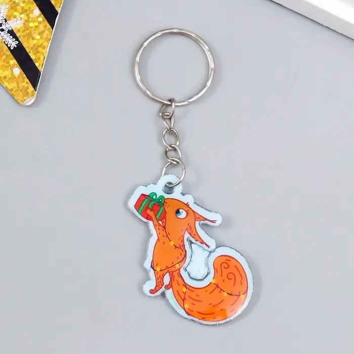 Брелок ПВХ Брелок ПВХ "Белочка с подарком" мягкий 3х4 см