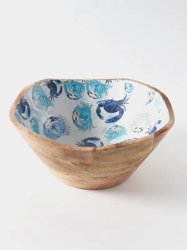 Салатник &laquo;Крабы&raquo;, 29&times;29&times;11 см, дерево манго