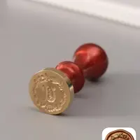 Печать для сургуча с пластиковой ручкой &laquo;Венок с буквой U&raquo;, 2.5&times;2.5&times;6.3 см