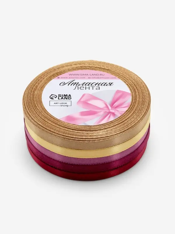 Атласная лента, набор 5 шт. &laquo;Осень&raquo;, 6 мм, 23&plusmn;1 м