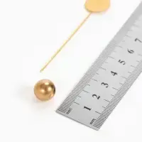 Основа &laquo;Брошь-игла&raquo; с шариком d=1.2 см (набор 5 шт.), L=7 см, площадка 1.5 см, цвет золото