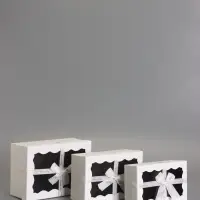 Наборок коробок 3 в 1 прямоугольные с окном 23*16*9.5 21*14*8.0 19*12*6.5 см