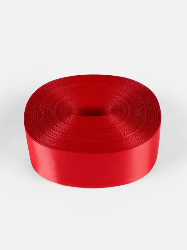 Лента атласная, 50 мм, 100&plusmn;5 м, красная