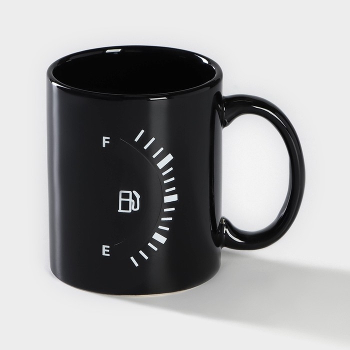 Кружка - хамелеон керамическая Доляна «Уровень топлива», 350 мл, цвет чёрный Кружка - хамелеон керамическая Доляна «Уровень топлива», 350 мл, цвет чёрный