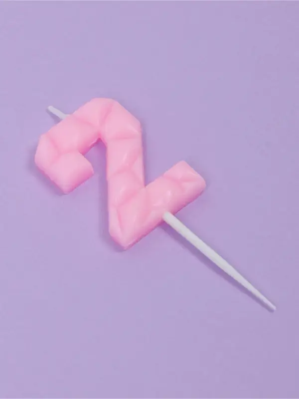 Свеча для торта «Цифра 2», светло-розовая Свеча для торта «Цифра 2», светло-розовая