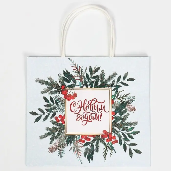 Пакет подарочный крафтовый «Рябина», 25 х 22 х 12 см Пакет подарочный крафтовый «Рябина», 25 х 22 х 12 см