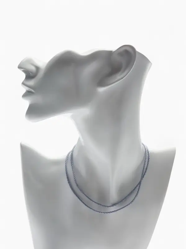 Шнурок гайтан 60 см d=2 мм, цвет серебряный, винтовой замок серебро Шнурок гайтан 60 см d=2 мм, цвет серебряный, винтовой замок серебро