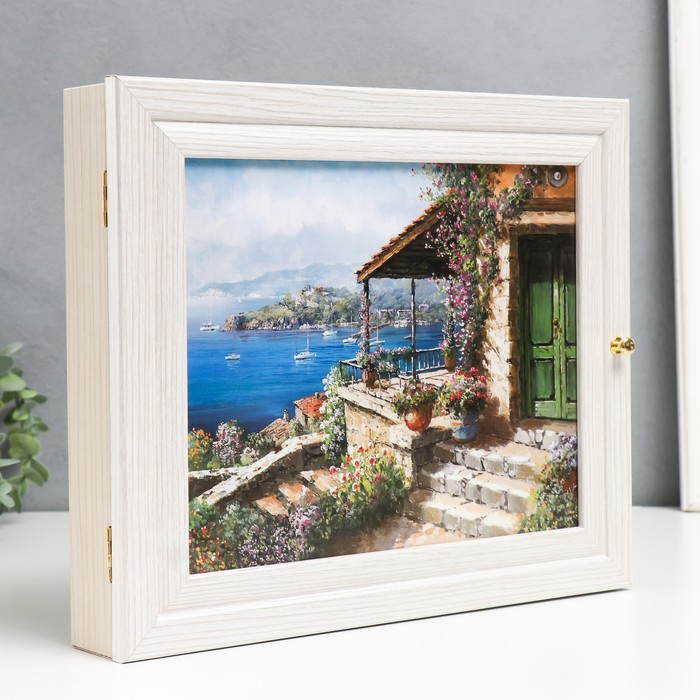 Ключница Ключница "Дом у моря" молочный дуб 26х31 см МИКС