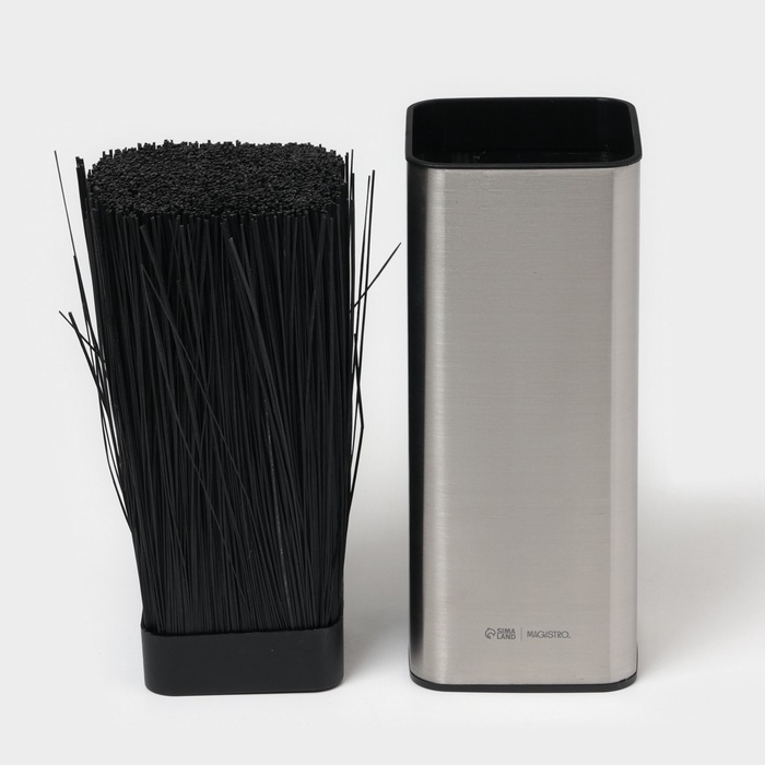 Подставка для ножей с наполнителем Magistro «Металлик», 22,5×9,5×9,5 см, серебристая Подставка для ножей с наполнителем Magistro «Металлик», 22,5×9,5×9,5 см, серебристая