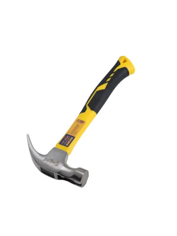 Молоток-гвоздодер ТУНДРА, боек с магнитом, фиберглассовая 2К рукоятка, 750 г