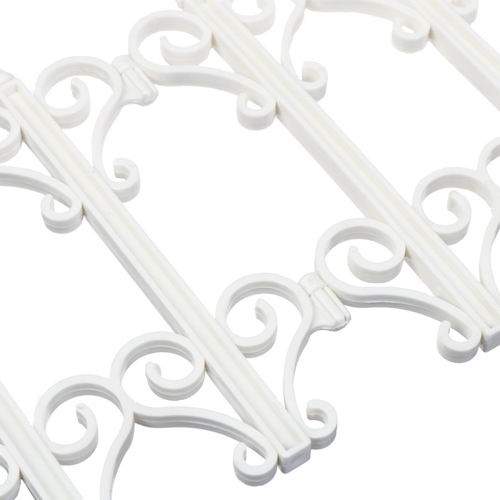 Ограждение декоративное, 25 × 180 см, 5 секций, пластик, белое, «Классика» Ограждение декоративное, 25 × 180 см, 5 секций, пластик, белое, «Классика»