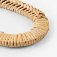Ручки для сумок деревянные, плетёные, d=9.8&times;5.9 / 13.5&times;9.5 см, 2 шт., бежевые