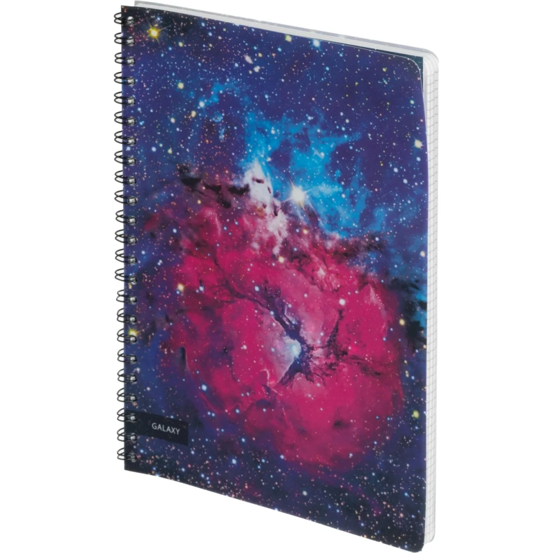 Бизнес-тетрадь 120л,А4,Space Galaxy,300х210мм,70г/квм,белый,карман