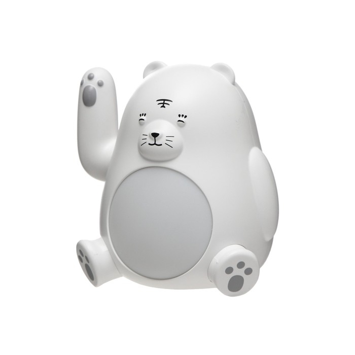 Ночник "Мишка манеки машет лапой" LED 6000К USB АКБ белый 11х9х11см RISALUX