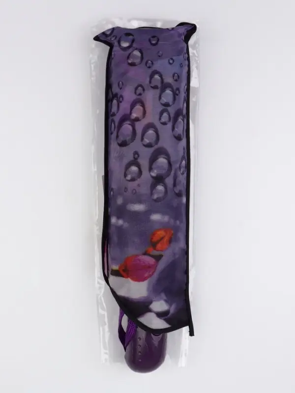 Зонт автоматический Olivia, эпонж, 3 сложения, 8 спиц, R=47/55 см, d=94 см, МИКС