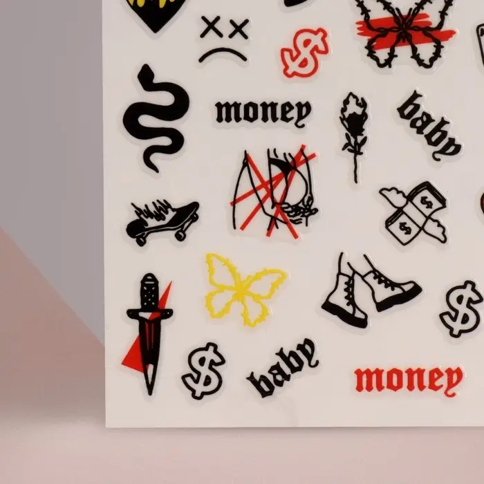 Наклейки для ногтей «BABY GIRL», разноцветные