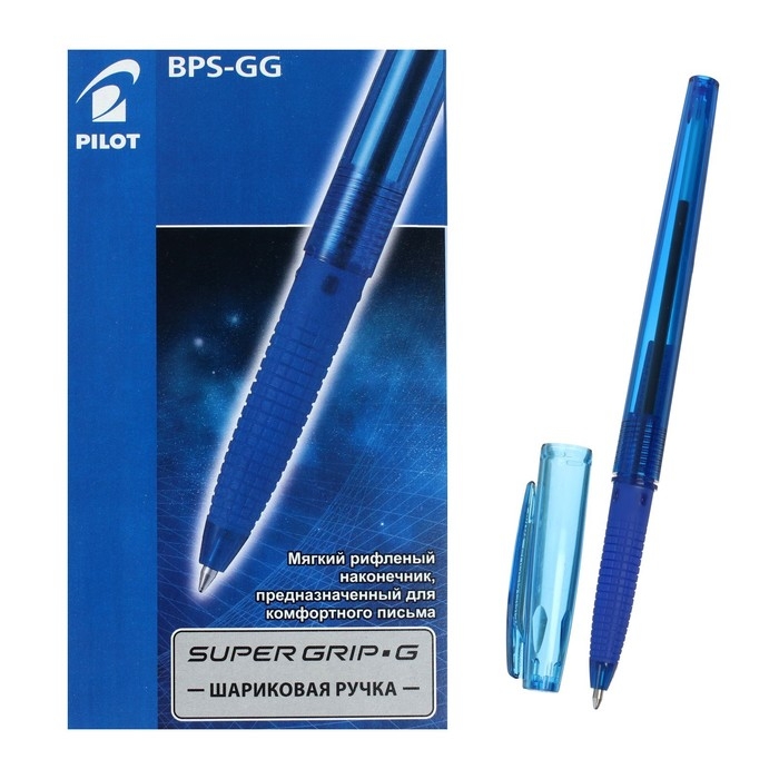 Ручка шариковая Pilot Super Grip G, узел 1.0мм, резиновый упор, стержень синий, BPS-GG-M (L) Ручка шариковая Pilot Super Grip G, узел 1.0мм, резиновый упор, стержень синий, BPS-GG-M (L)