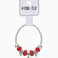 Браслет с шармами &laquo;Марджери&raquo;, звезда, красный в серебре, d=6.5 см