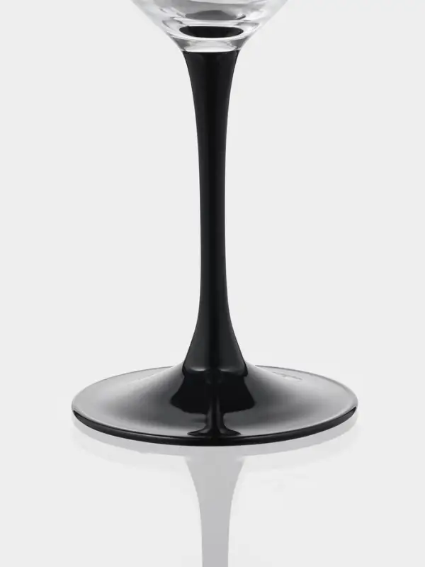 Бокалы для вина Luminarc Domino, 350 мл, размер одного бокала 7.5&times;20.5 см, набор 6 шт., стекло, прозрачные, чёрная ножка