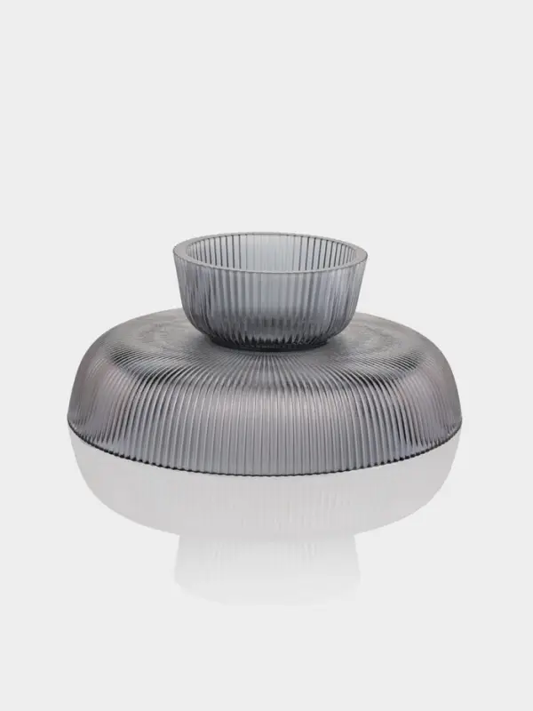 Ваза для фруктов &laquo;Камелия&raquo;, 26&times;11 см, 2 л, стекло, серая