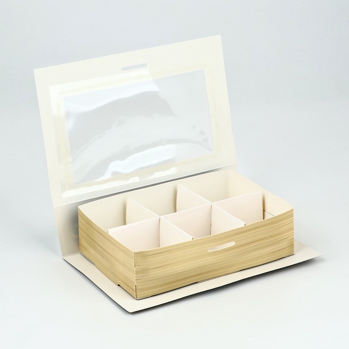 Коробка под 6 конфет с ячейками «Счастливого праздника!» 14,8 х 9,5 х 3,5 см Коробка под 6 конфет с ячейками «Счастливого праздника!» 14,8 х 9,5 х 3,5 см