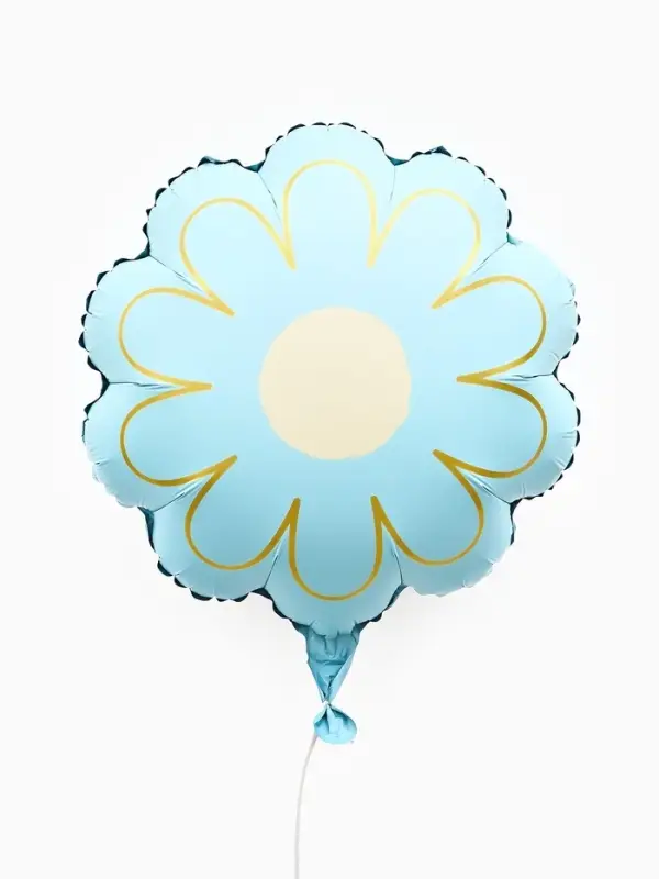 Воздушный шар фольгированный 21" "Ромашка" золотые лепестки, цвет  голубой сатин, набор 5 штук   109