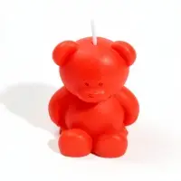 Свеча декоративная "Мишка" 5х4,3х6,5 см, 4 ч, красный