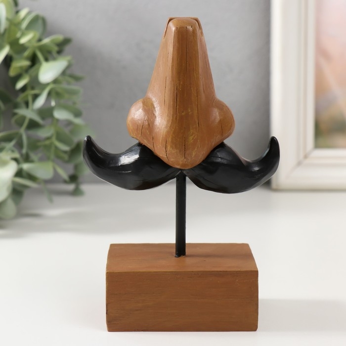 Сувенир полистоун подставка под очки "Усы и нос" 10,5х5,3х14 см