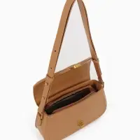 Сумка женская мессенджер TEXTURA на клапане, 23&times;6&times;13 см, тёмно-бежевая