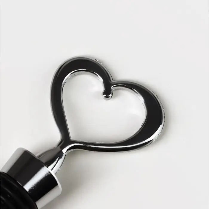 Набор для вина Доляна &laquo;Сердца&raquo;, 2 предмета: штопор, пробка фигурная, нержавеющая сталь