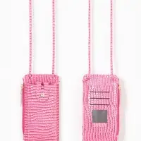 Сумка на магните, с длинным ремнём, 10&times;2.5&times;20 см, розовая