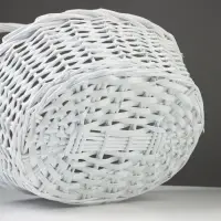 Корзина плетёная для хранения, лоза, овальная, с ручкой, белая, набор 4 шт.