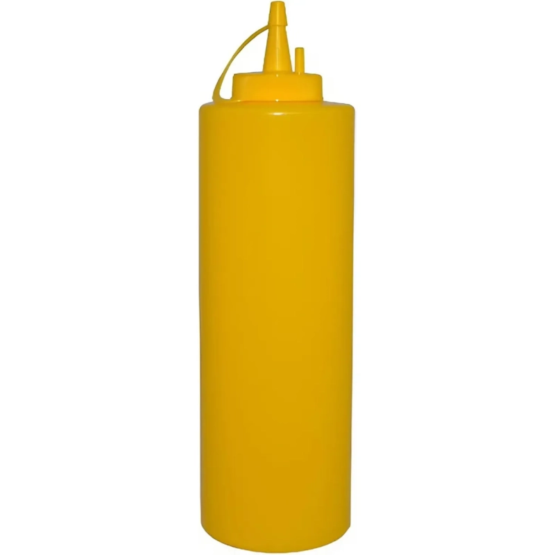 Емкость для соуса  375 мл. d=55 мм. h=215 мм. с крышкой желтая MGprof