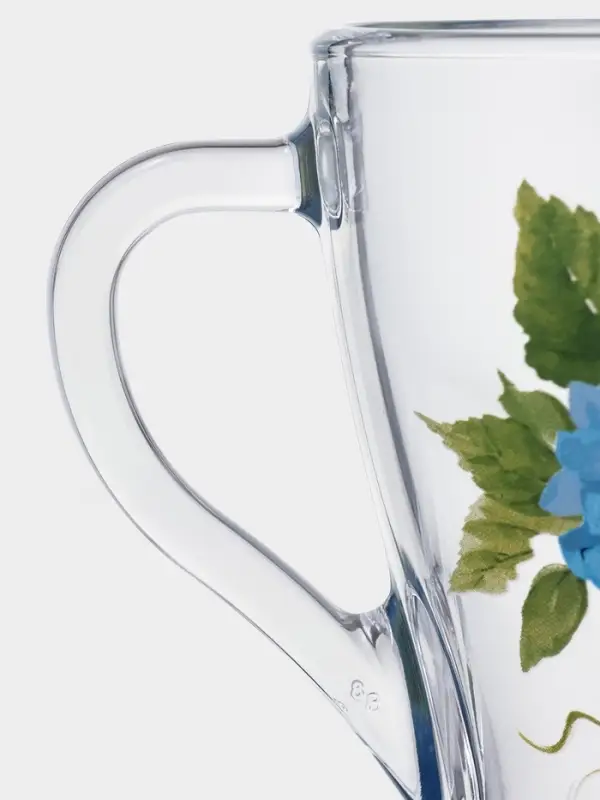 Кружка &laquo;Гортензия&raquo;, 250 мл, стекло, прозрачная
