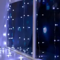 Гирлянда &laquo;Занавес&raquo; 1.6&times;1.6 м, роса, IP20, серебристая нить, 160 LED, свечение белое, 8 режимов, 220 В