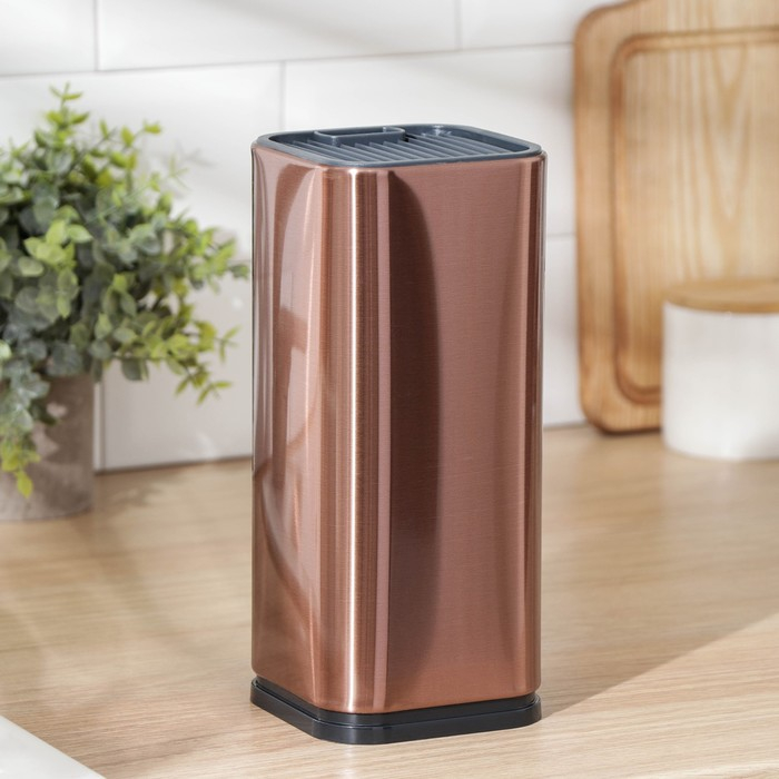 Подставка для ножей и ножниц Magistro «Бронза», 10×10×23 см, цвет бронзовый Подставка для ножей и ножниц Magistro «Бронза», 10×10×23 см, цвет бронзовый