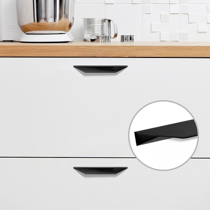 Ручка мебельная CAPPIO, м/о=64, длина 120, цвет черный Ручка мебельная CAPPIO, м/о=64, длина 120, цвет черный