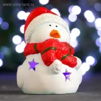 Фигура с подсветкой "Птичка в шарфике и шапке" красная, 9х7х10см Фигура с подсветкой "Птичка в шарфике и шапке" красная, 9х7х10см