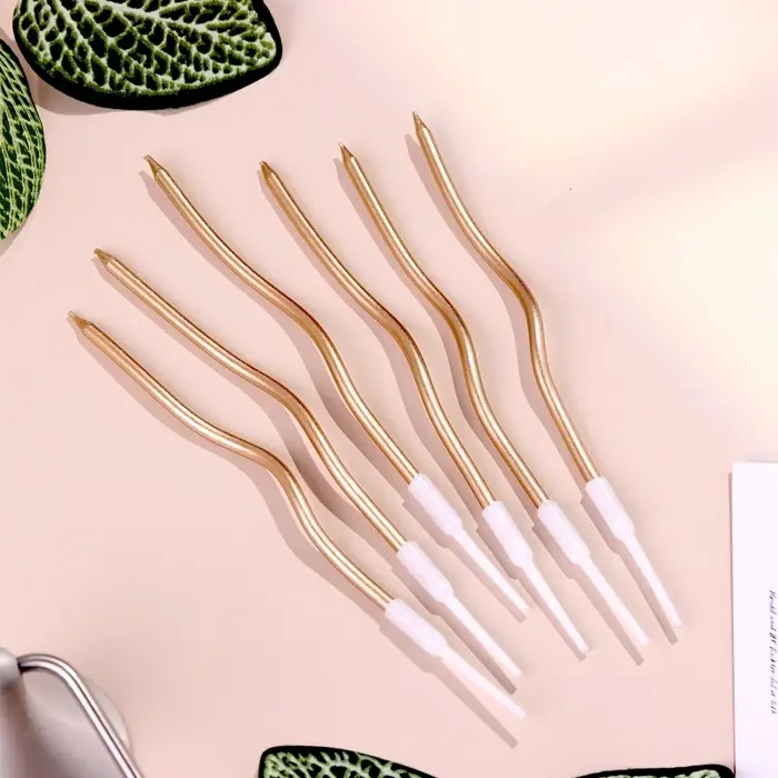 Свечи для торта витые «Серпантин» 6 шт., коктейльные, шампань Свечи для торта витые «Серпантин» 6 шт., коктейльные, шампань