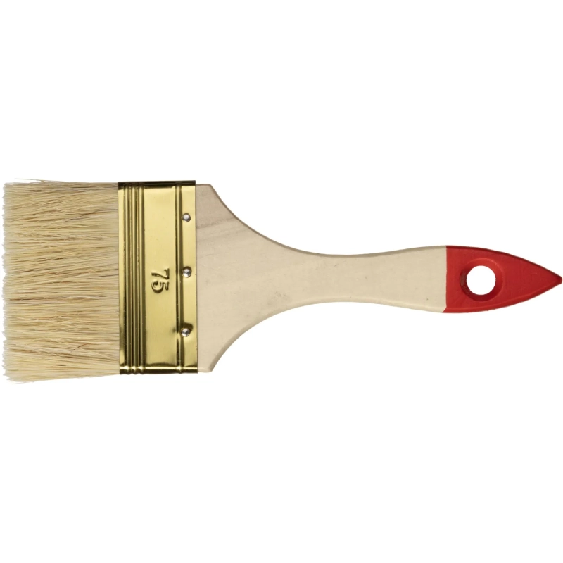 Кисть плоская ЗУБР УНИВЕРСАЛ-ОПТИМА, светлая щетина, 75мм