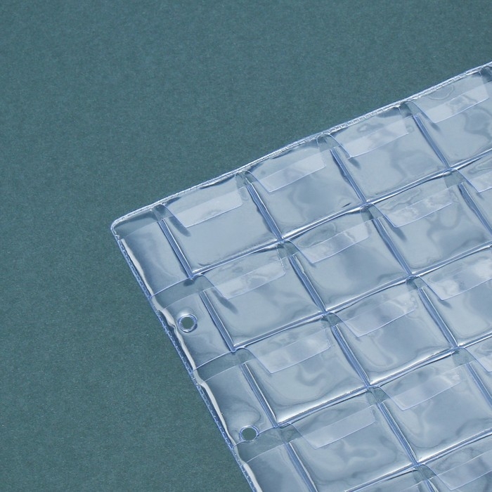 Набор листов для монет, формат Набор листов для монет, формат "Оптима", 10 листов 200 х 250 мм, на 48 ячеек 28 х 28 мм