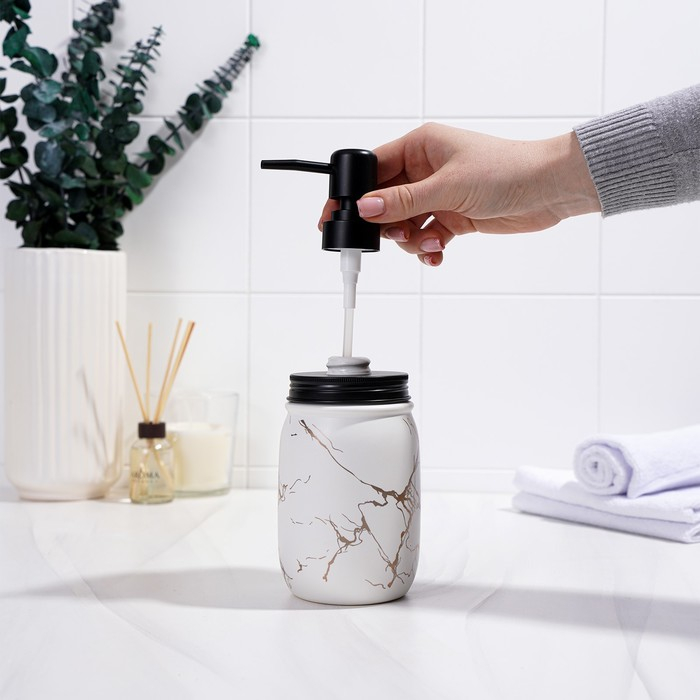 Дозатор для жидкого мыла «Зевс», 500 мл, цвет белый Дозатор для жидкого мыла «Зевс», 500 мл, цвет белый