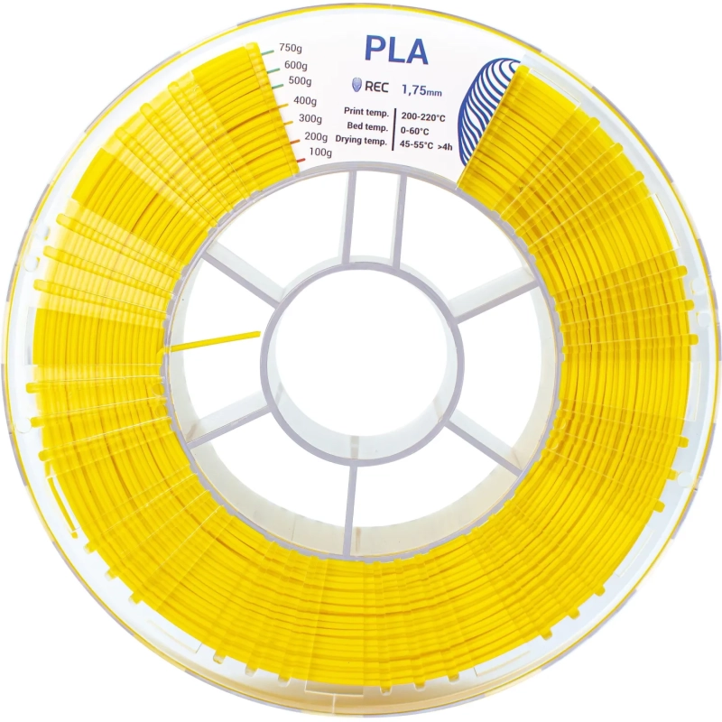 Пластик PLA REC 1.75мм желтый