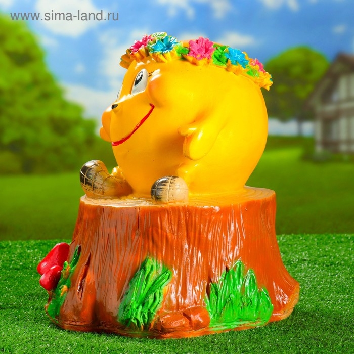 Садовая фигура  Садовая фигура "Колобок с венком" 45х35х35см