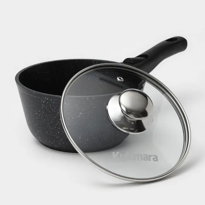 Набор посуды KUKMARA &laquo;Мраморная №3&raquo;, 6 предметов, съёмная ручка, антипригарное покрытие, литой алюминий, литой алюминий