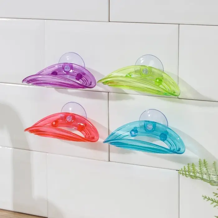 Мыльница настенная на присоске, 11×7×4 см, цвет МИКС