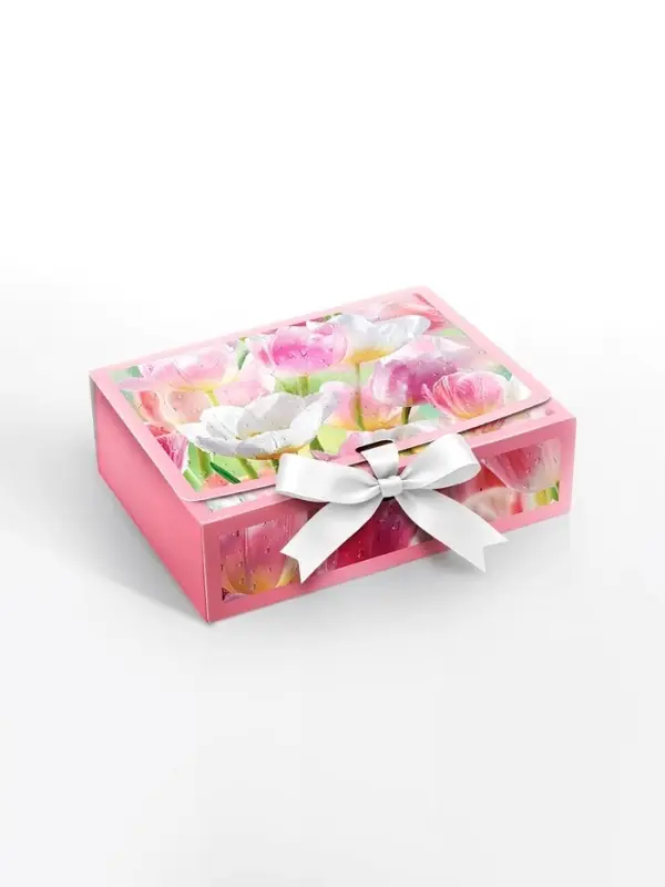 Коробка складная &laquo;Тюльпаны&raquo;, 20 &times; 18 &times; 5 см