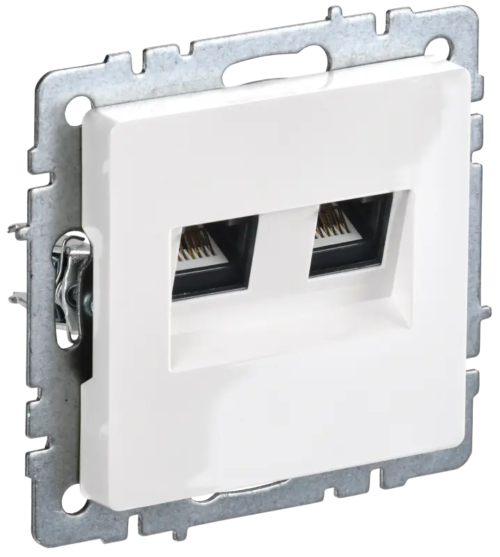 BRITE Розетка компьютерная двойная кат.5E RJ45 РК10-2-БрБ белый